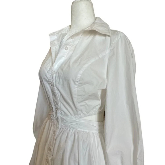 Toccin Cutout Shirtdress in White 4 Womens Aline Fit and Flare - Picture 8 of 13